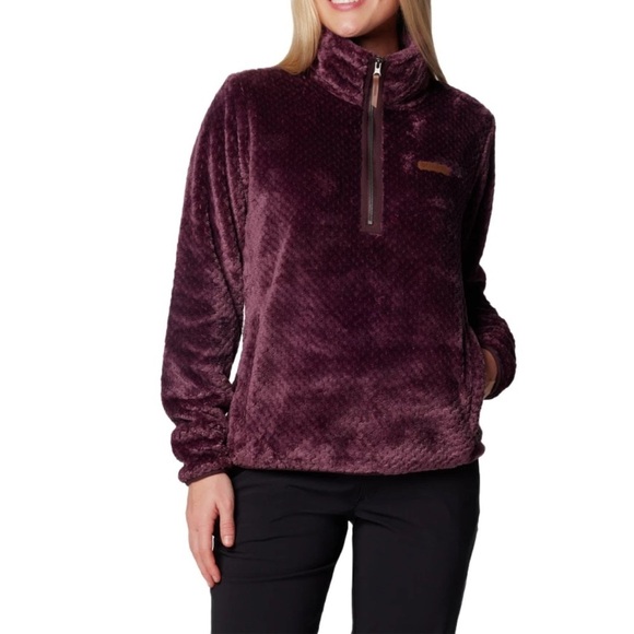 Columbia Tops - Columbia 1/2 Zip Fleece Pullover Burgundy Medium